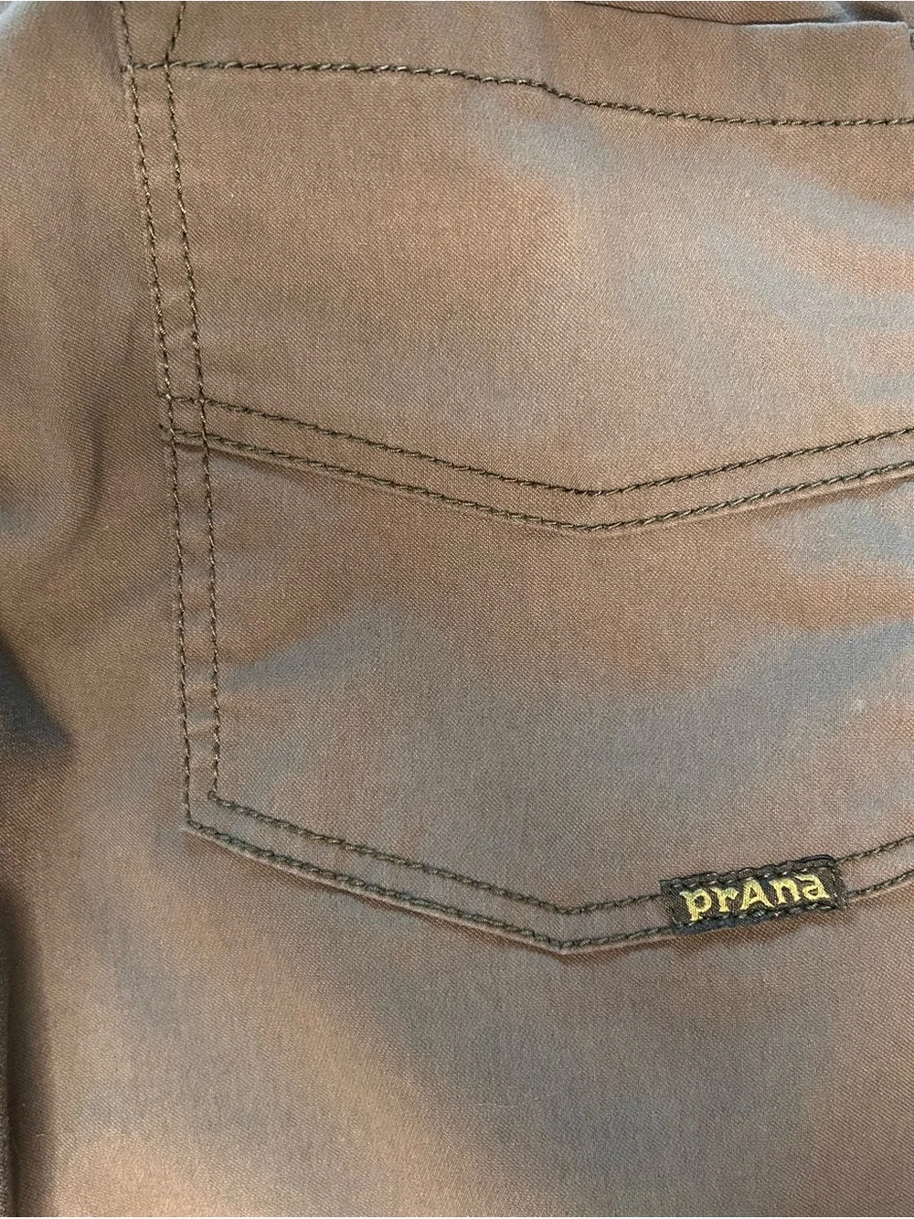 prAna Pants Mens 38x32 Slim Fit Olive Green Stretch Outdoor Travel